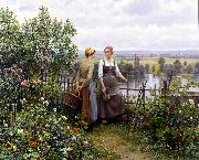 Daniel Ridgeway Knight Maria and Madeleine on the Terrace oil painting reproduction